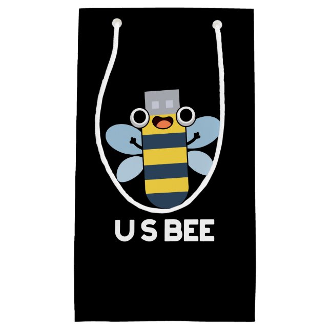 US Bee Funny USB Technical Pun Dark BG Small Gift Bag (Front)