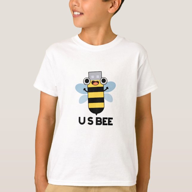 US Bee Funny USB Technical Pun  T-Shirt (Front)