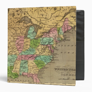 US, Canada Hand Coloured Atlas Map Binder