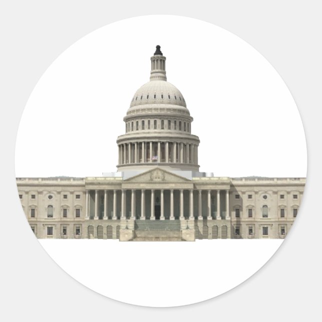 US Capital Building: Washington DC Classic Round Sticker (Front)