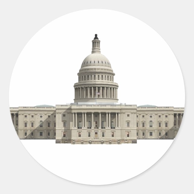 US Capital Building: Washington DC Classic Round Sticker (Front)