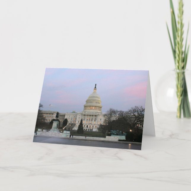 US Capitol at winter dusk Card (Front)