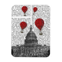 US Capitol Building and Red Hot Air Balloons