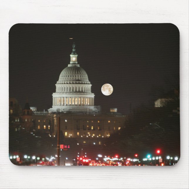 US Capitol Building Full Moon Mouse Pad (Front)