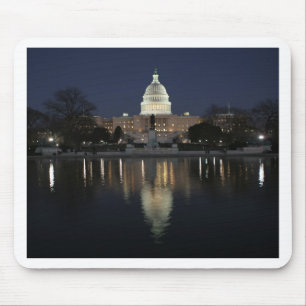 US Capitol Building Night Mouse Pad