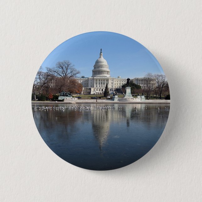 US Capitol building winter  picture 2 Inch Round Button (Front)