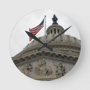 US Capitol Building with American Flag - East Round Clock