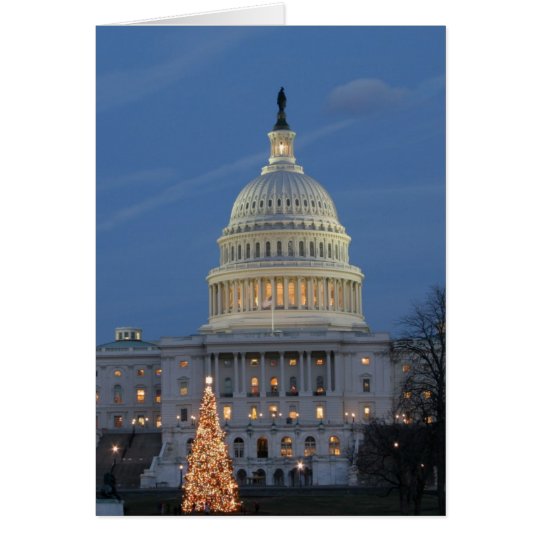 US Capitol celebrating Christmas photo Card