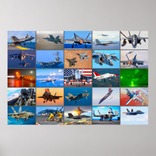 US CARRIER JET AVIATION “MONTAGE” POSTER