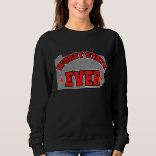 US Citizen Proud America Land Map Worst State Penn Sweatshirt