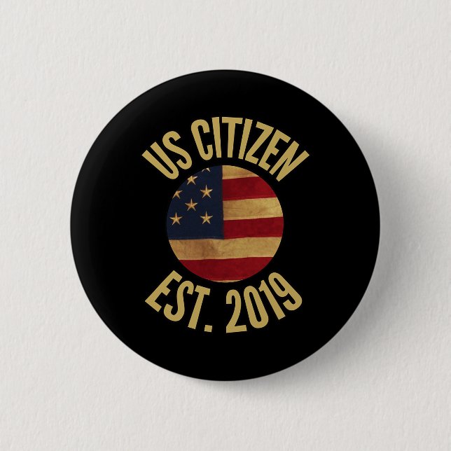 Us Citizenship 2019 Gif American Flag Usa  2 Inch Round Button (Front)