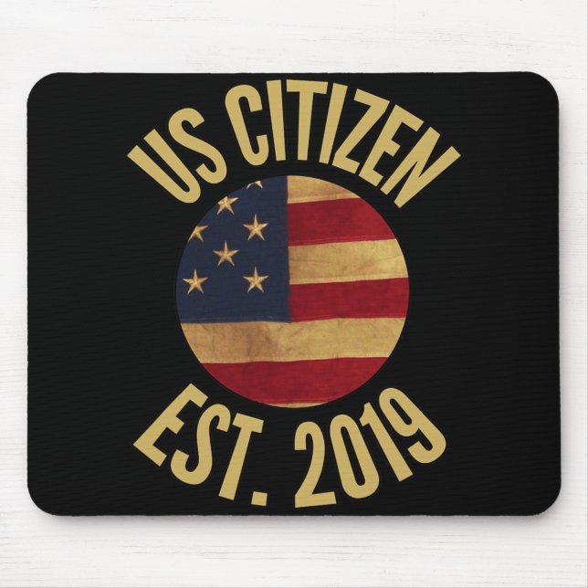 Us Citizenship 2019 Gif American Flag Usa  Mouse Pad (Front)