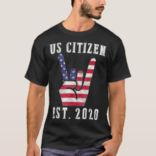 US Citizenship Est 2020 Celebration USA American F T-Shirt