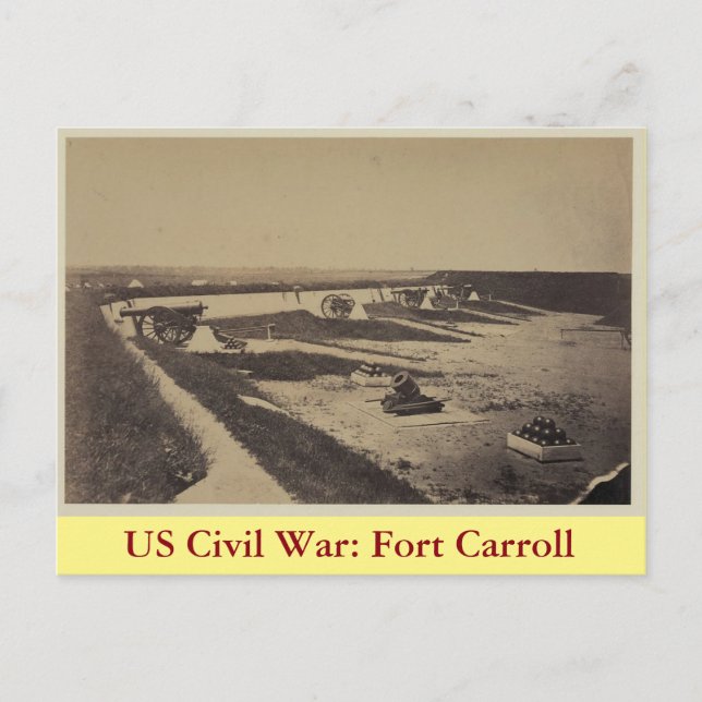 US Civil War: Fort Carroll Postcard (Front)