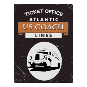 US coach travel poster