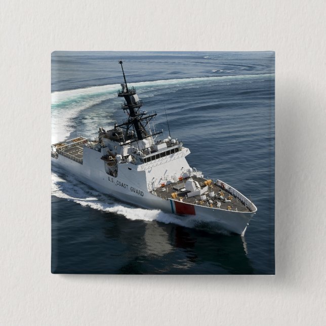 US Coast Guard Cutter Waesche 2 Inch Square Button (Front)