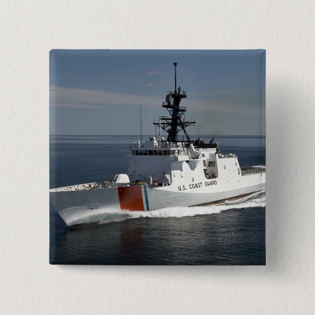 US Coast Guard Cutter Waesche 3 2 Inch Square Button (Front)