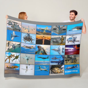 US COMBAT AVIATION “MONTAGE” FLEECE BLANKET