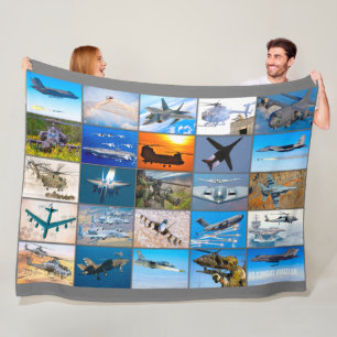 US COMBAT AVIATION “MONTAGE” FLEECE BLANKET