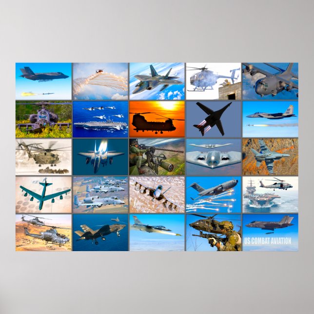 US COMBAT AVIATION “MONTAGE” POSTER (Front)