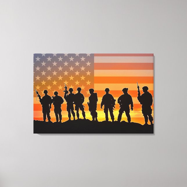 US COMBAT SQUAD 24x36 Canvas Print (Front)