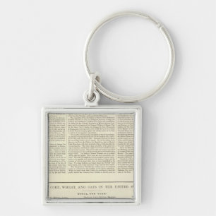 US Corn, Wheat, and Oats, 1870-1891 2 Keychain
