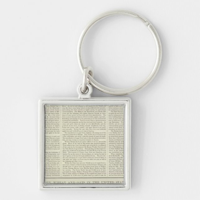 US Corn, Wheat, and Oats, 1870-1891 Keychain (Front)