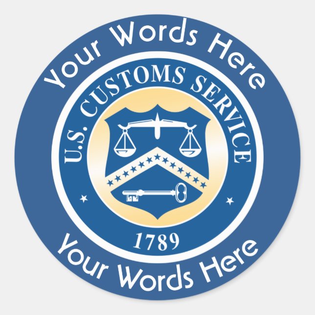US Custom Service Custom Round Sticker (Front)