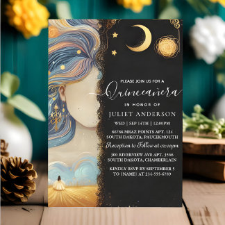 Us Dark Fun Star Prom Starry Night Sky Quinceanera Invitation