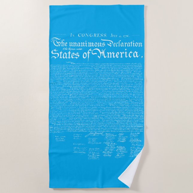 US Declaration of Independence Beach Towel (Front)