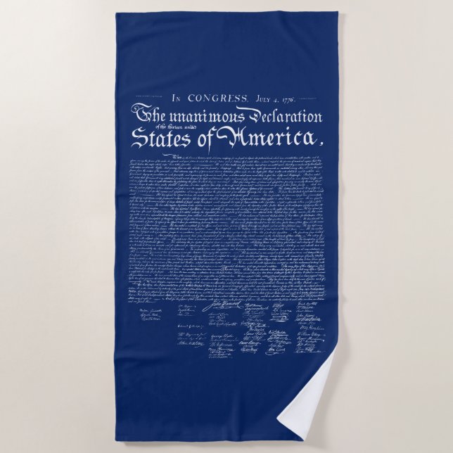US Declaration of Independence Beach Towel (Front)