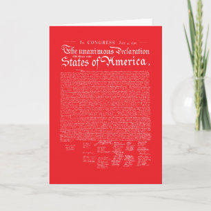 US Declaration of Independence Card