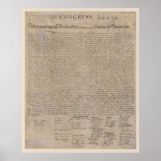 US Declaration of Independence Poster