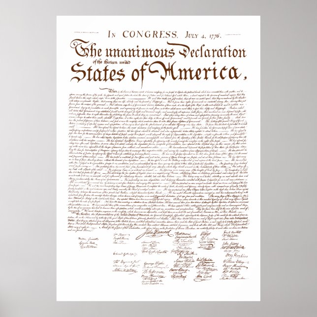 US Declaration of Independence Poster (Front)