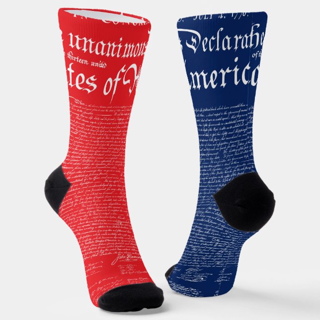 US Declaration of Independence Socks (Angled)