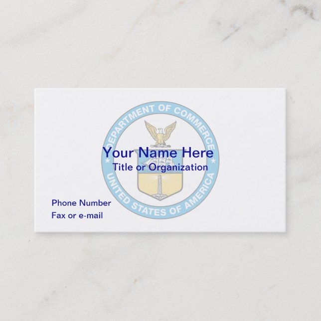 US Department of Commerce Business Card (Front)