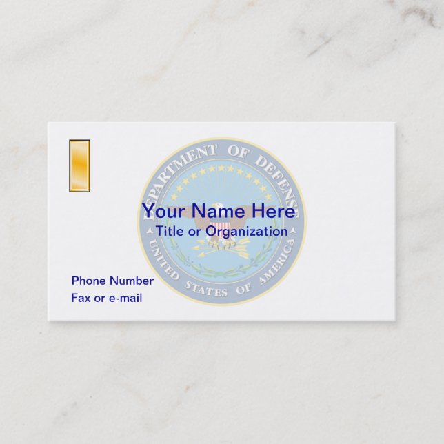 US Department of Defence O1 Business Card (Front)