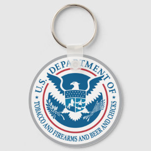 US Department of Tobacco and Firearms and Beer Keychain