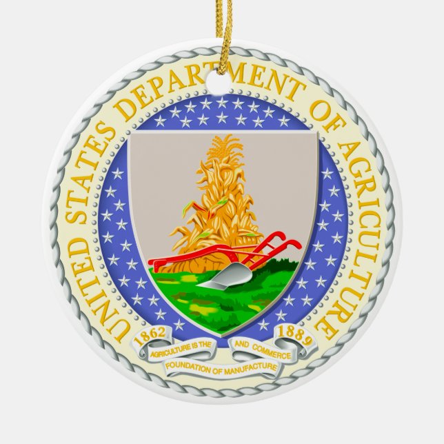 US Dept Of Agriculture Seal Ceramic Ornament (Front)