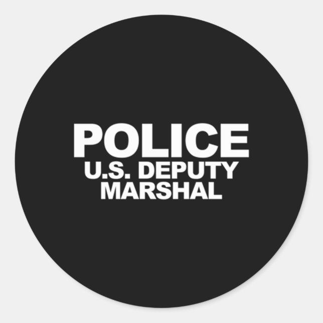 Us Deputy Marshal Front Back Print Law Enforcet Classic Round Sticker (Front)
