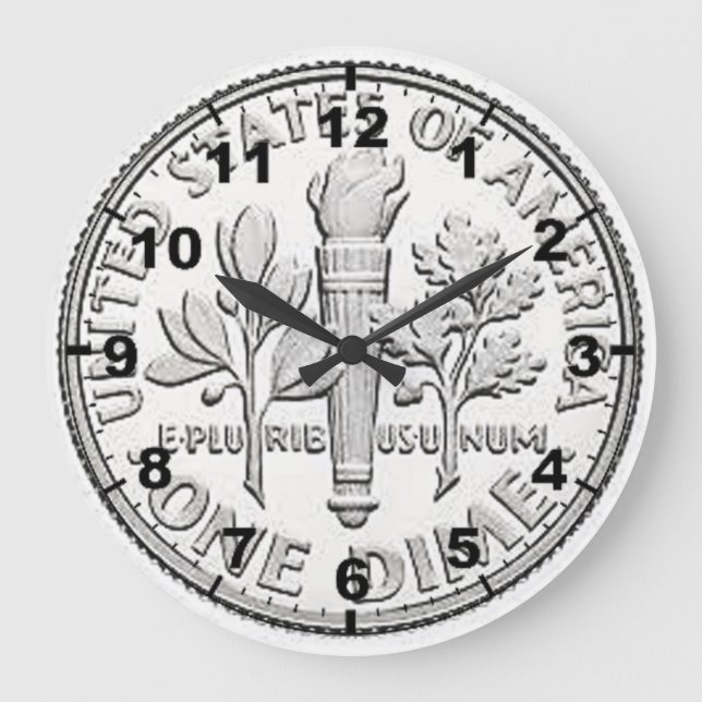 "US Dime" coin design wall clocks (Front)