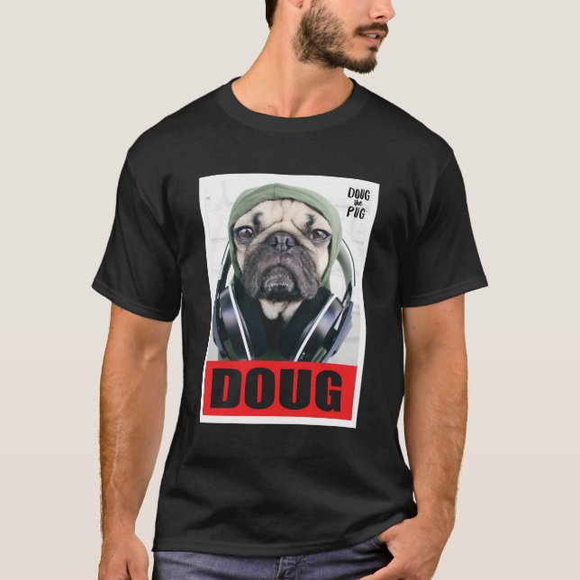 Us Doug The Pug Headphones 01 T-Shirt (Front)