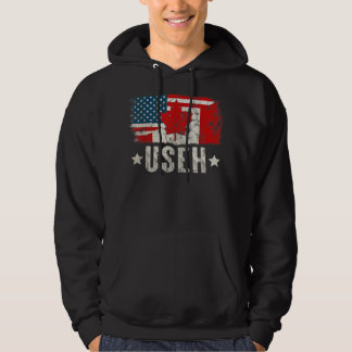 Us Eh American Canadian Flag Vintage Canada Day Hoodie