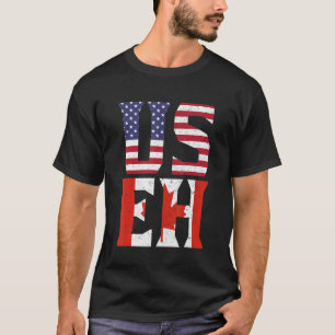 US EH Funny American Canadian USA Canada Flag T-Shirt