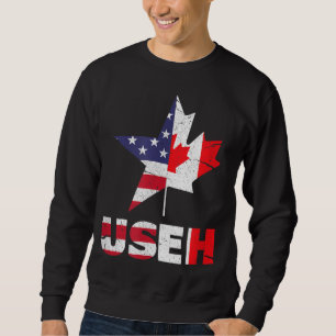 US EH Funny Canada American Flag Sweatshirt