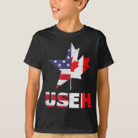 US EH Funny Canada American Flag