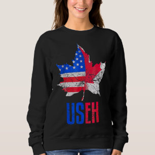 Us Eh Leaf Canadian American Flag Canada Usa Patr Sweatshirt