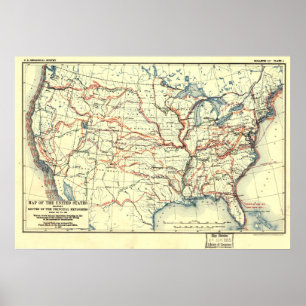 US Exploration Routes Poster