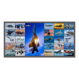 US FIGHTER AIRCRAFT “MONTAGE” POSTER