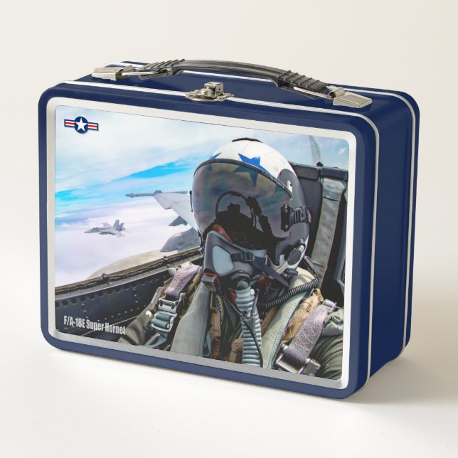 US FIGHTER PILOT METAL LUNCH BOX (Front)